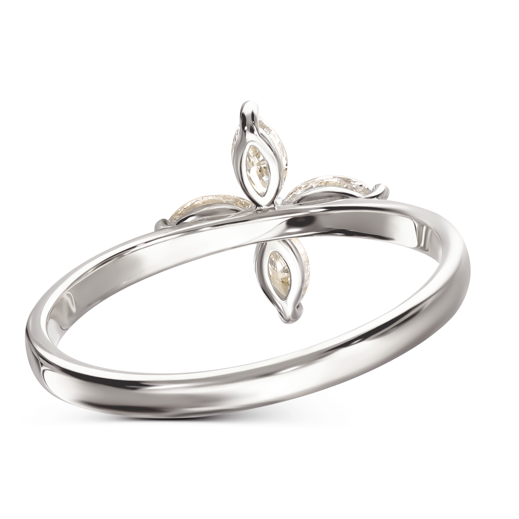 Pierścionek z białego złota z diamentami naturalnymi 0.45 ct, próba 585