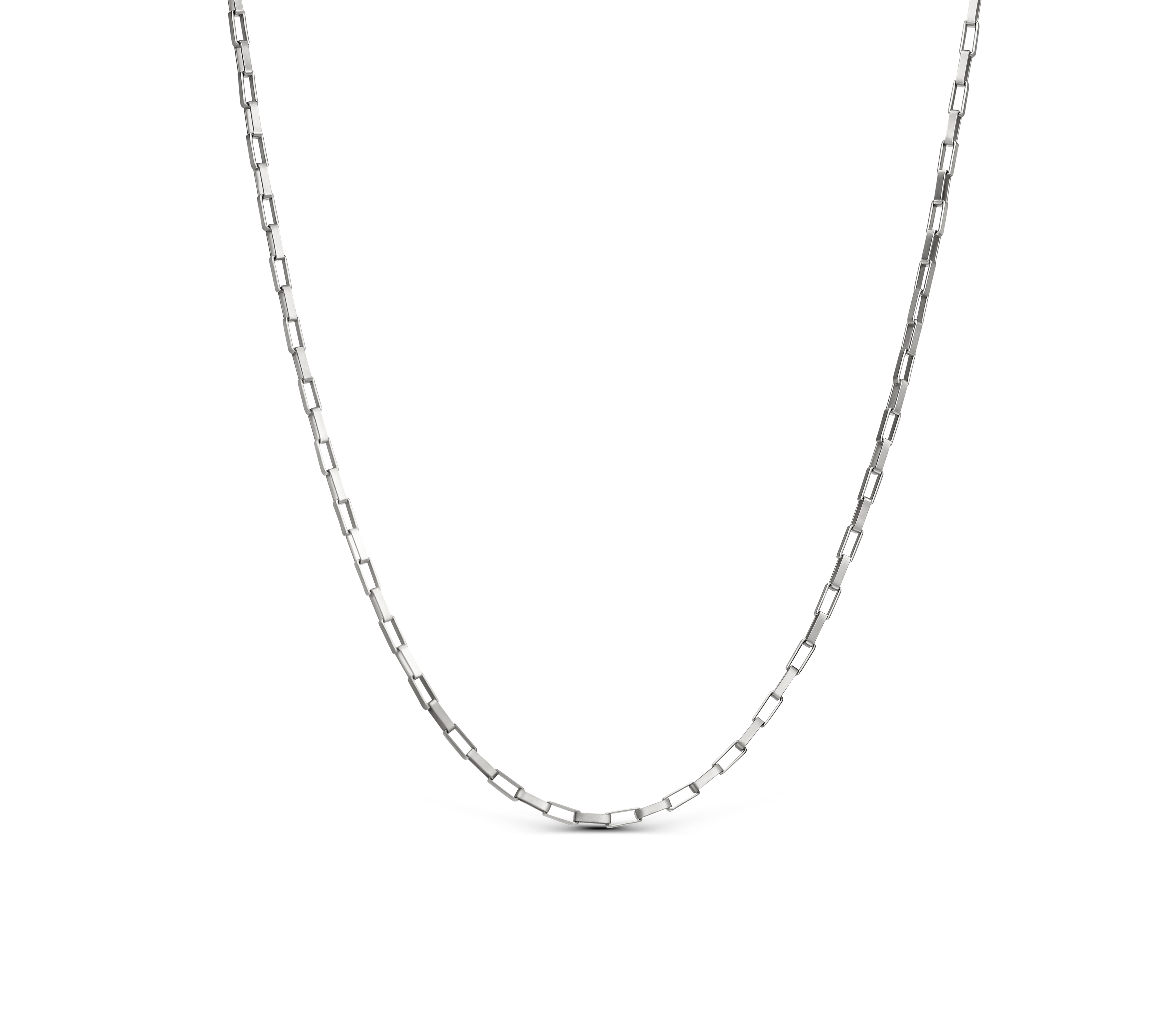 Łańcuszek z białego złota ankier płaski 1,3 mm, długość 45 cm, próba 585