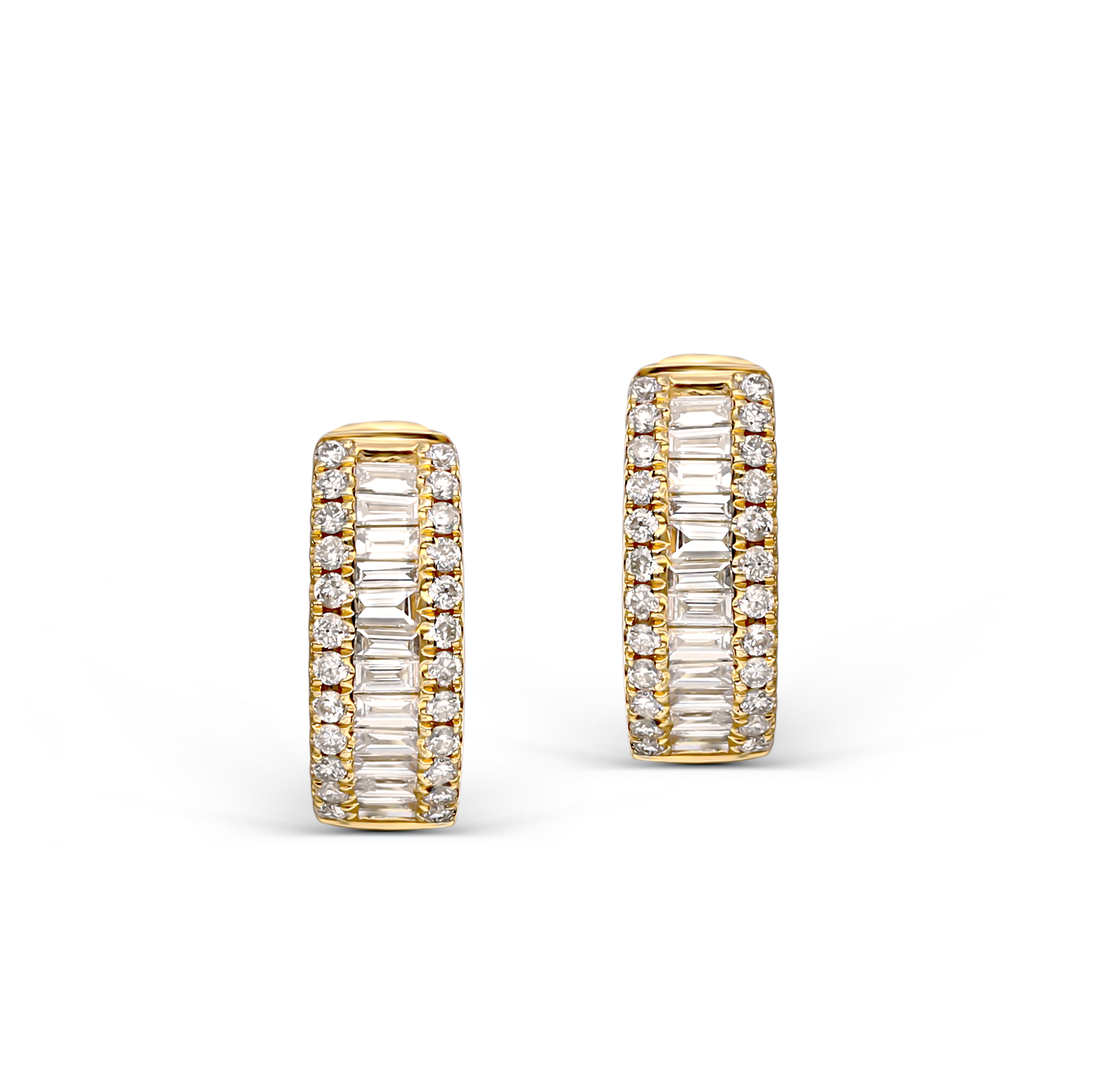 Kolczyki złote kółka z diamentami naturalnymi 0.47 ct, próba 585