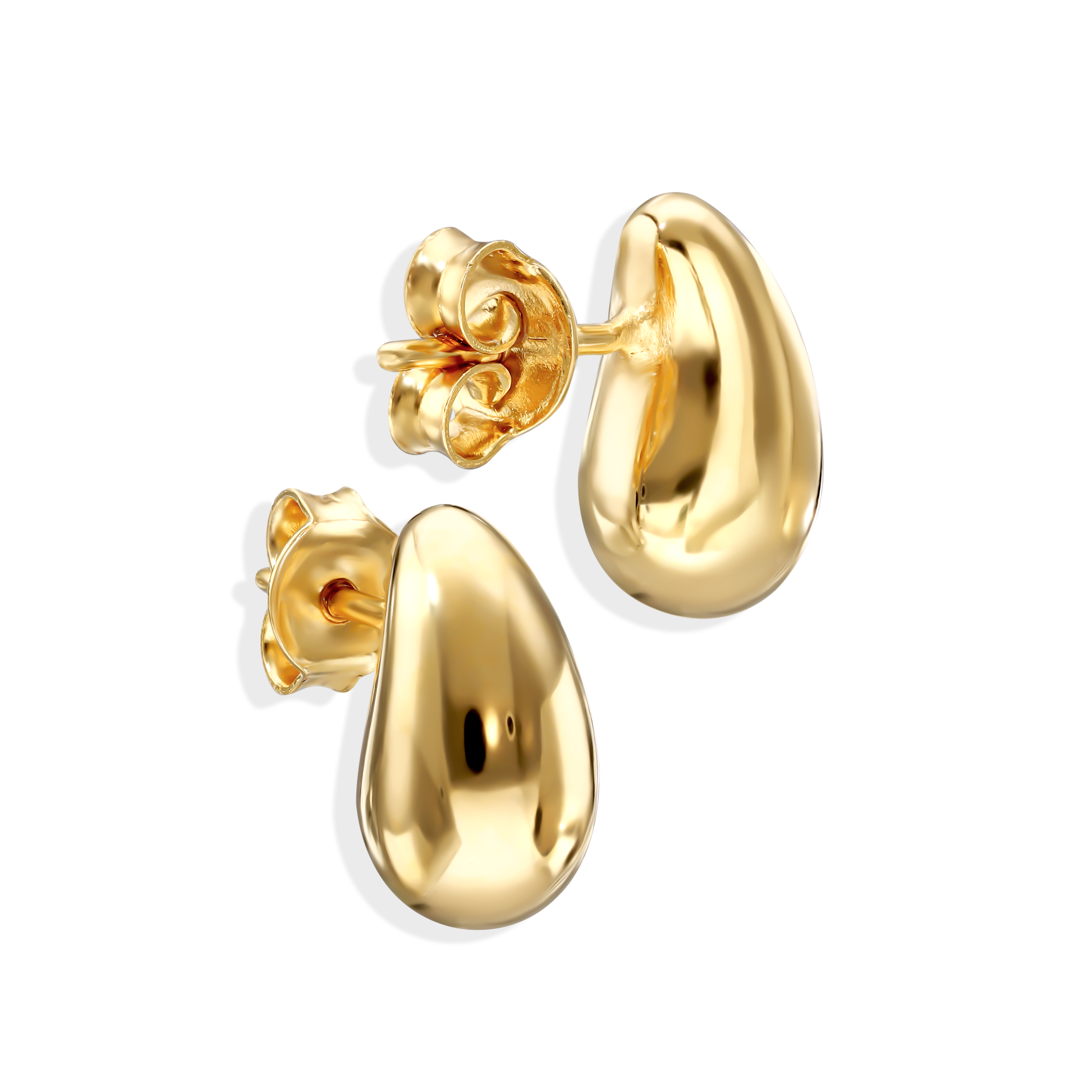 Kolczyki srebrne łezki pozłacane, próba 925