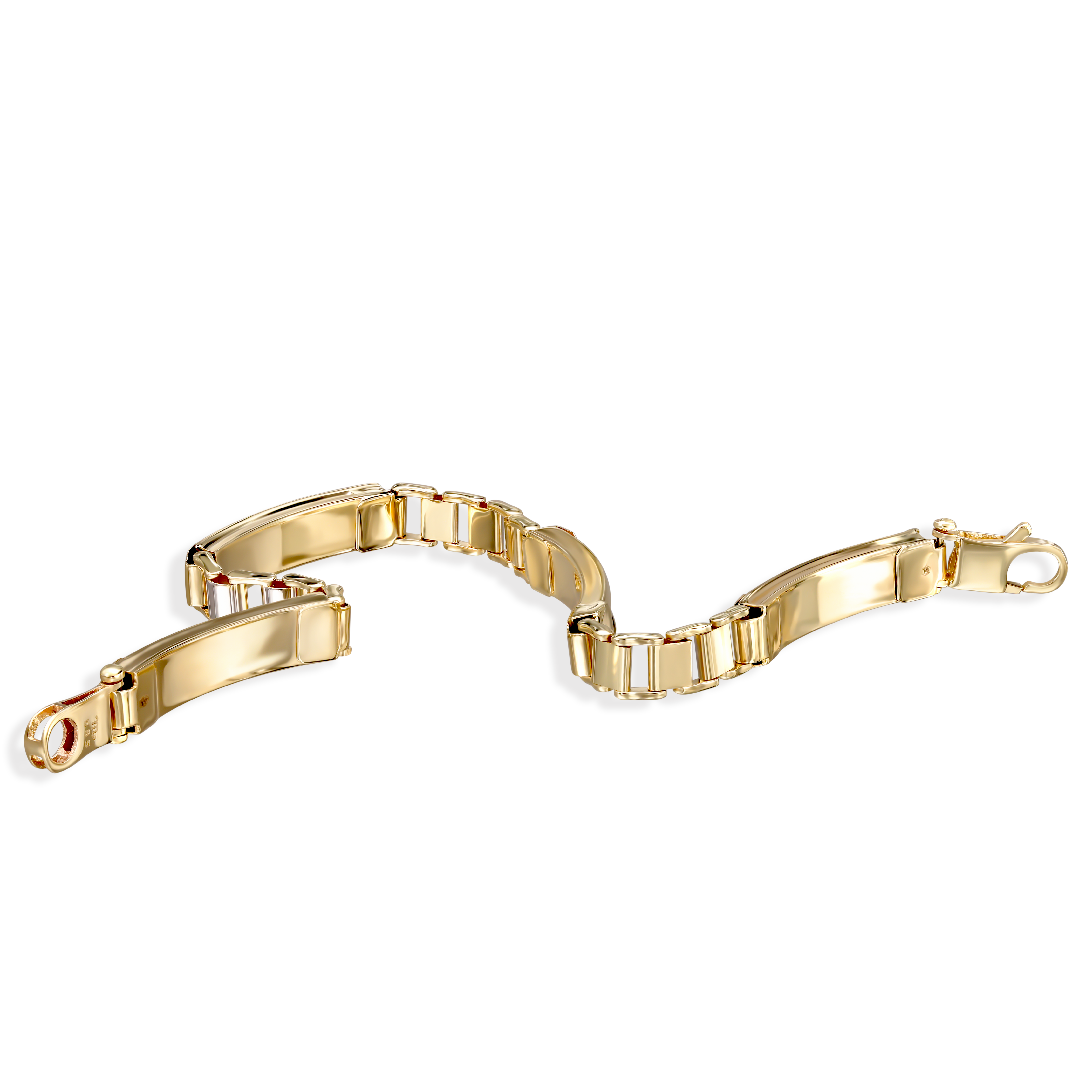 Bransoleta złota z onyksem, długość 21 cm, próba 585