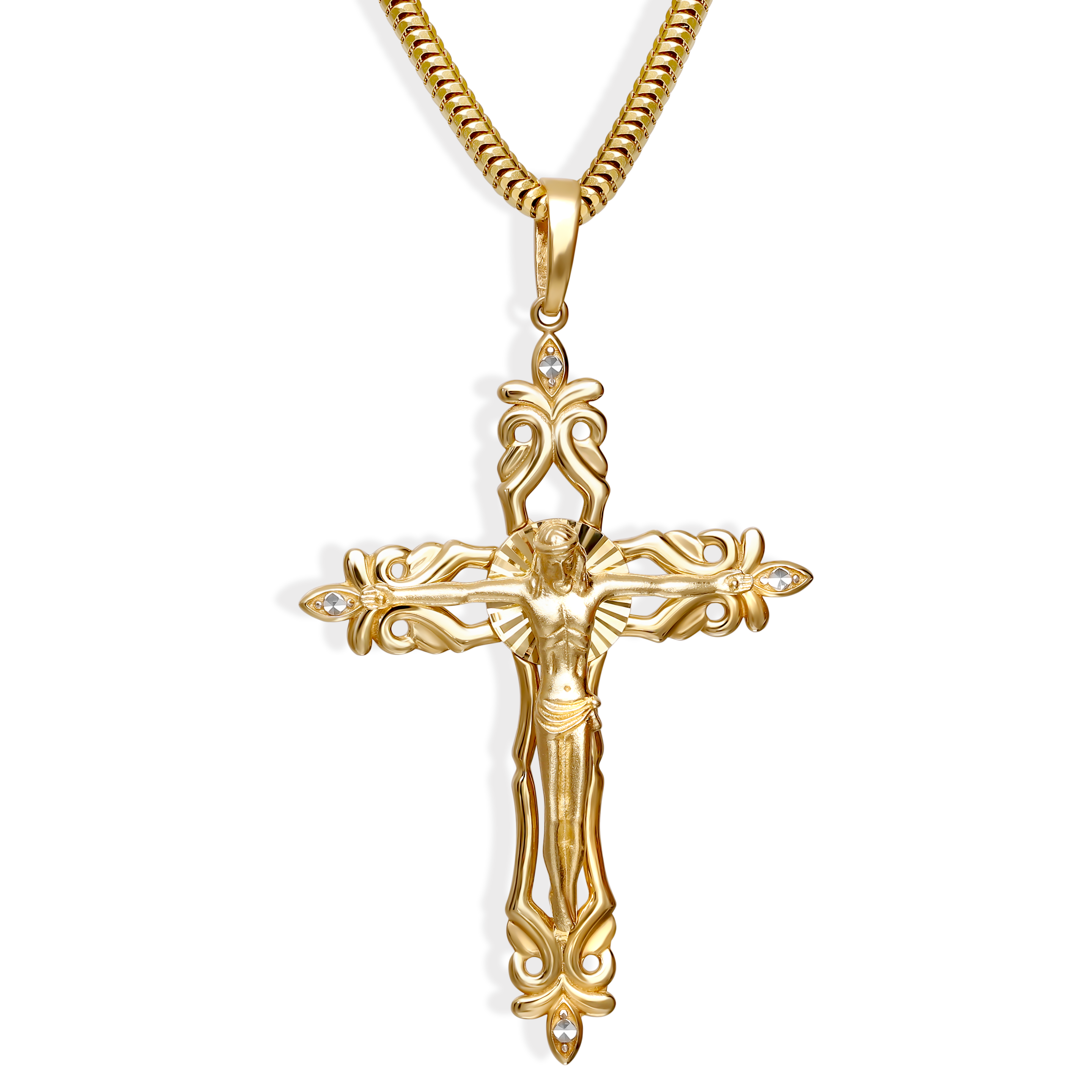 Ażurowy złoty krzyżyk, próba 585