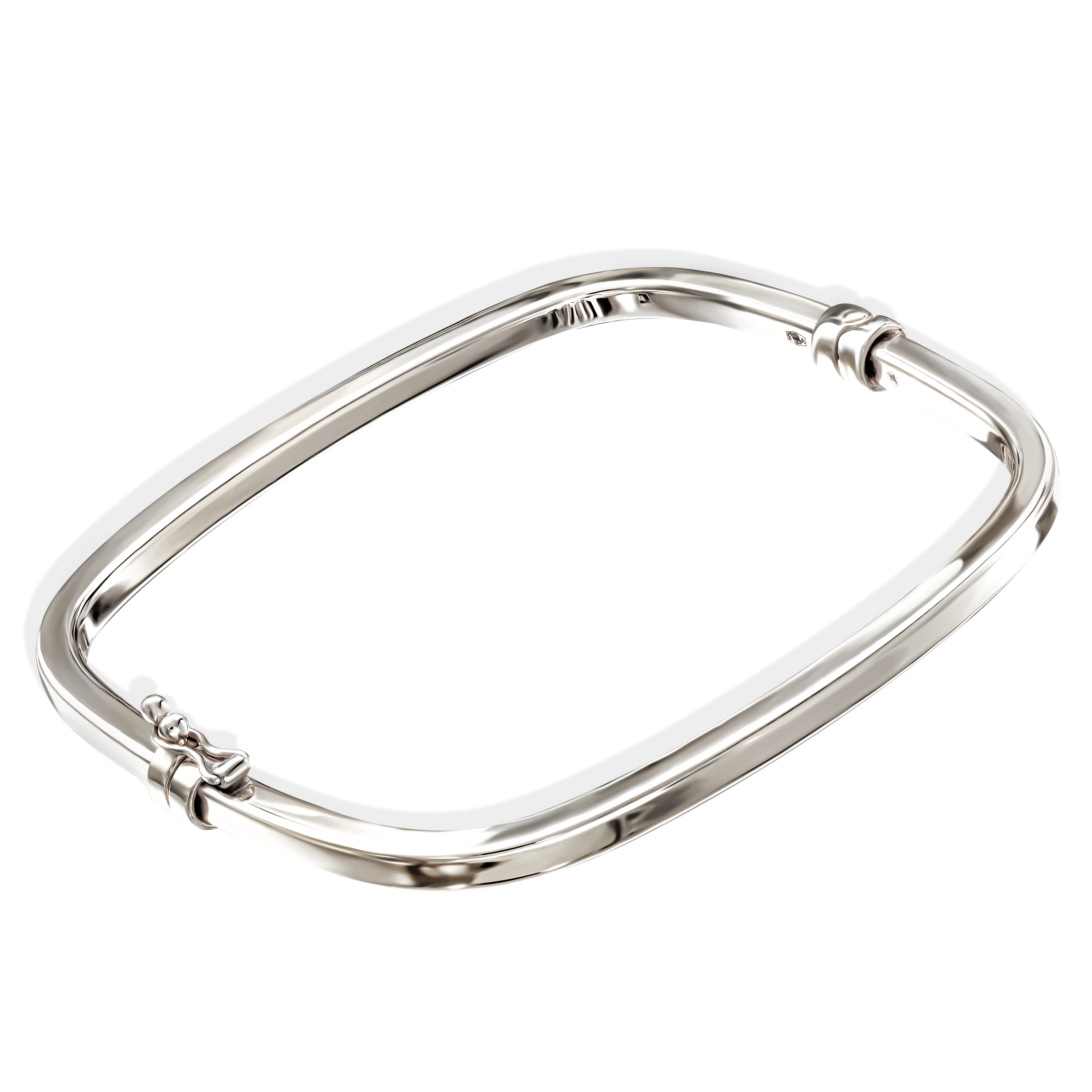 Bransoleta z białego złota sztywna kwadratowa, próba 585