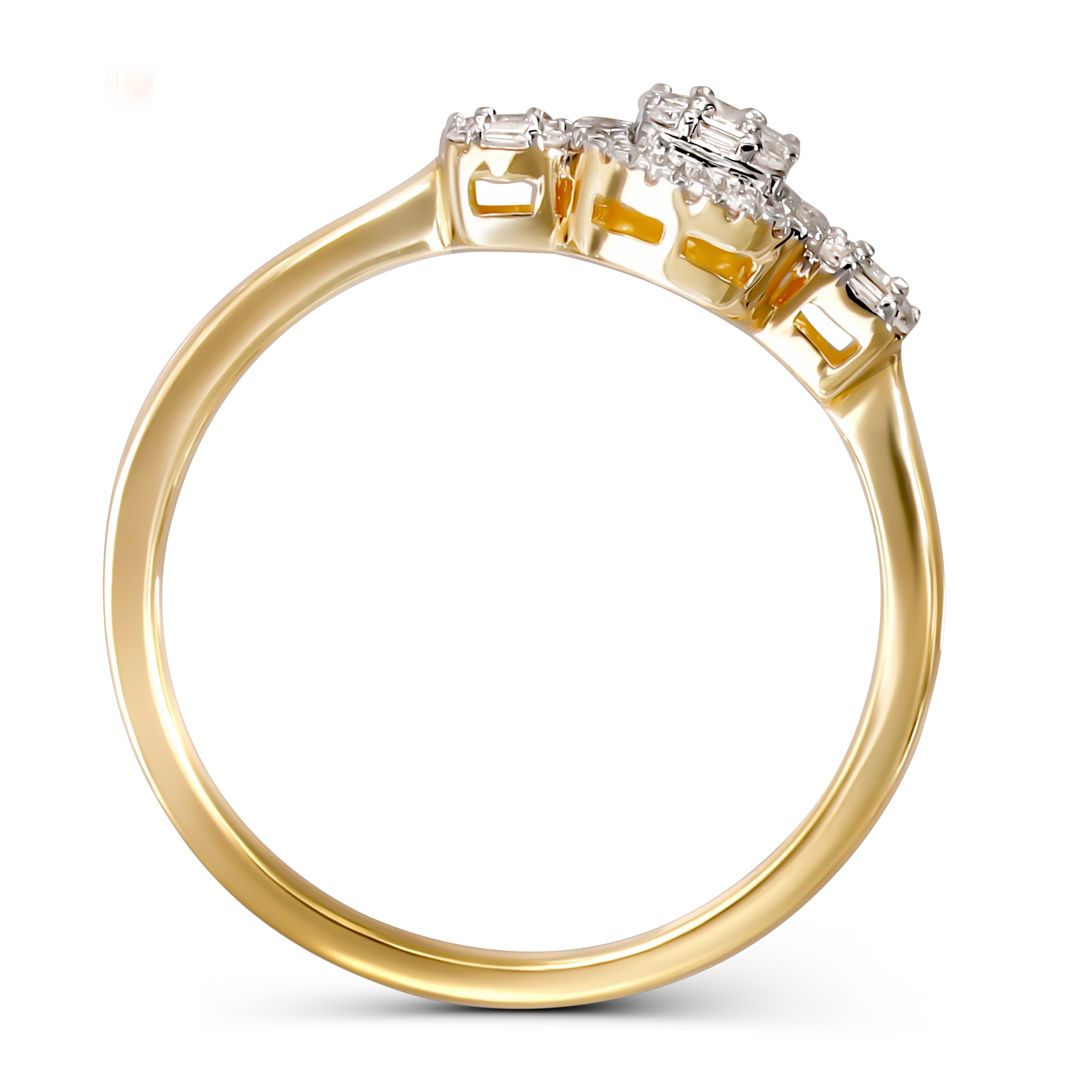 Pierścionek złoty z diamentami naturalnymi 0.25 ct, próba 585