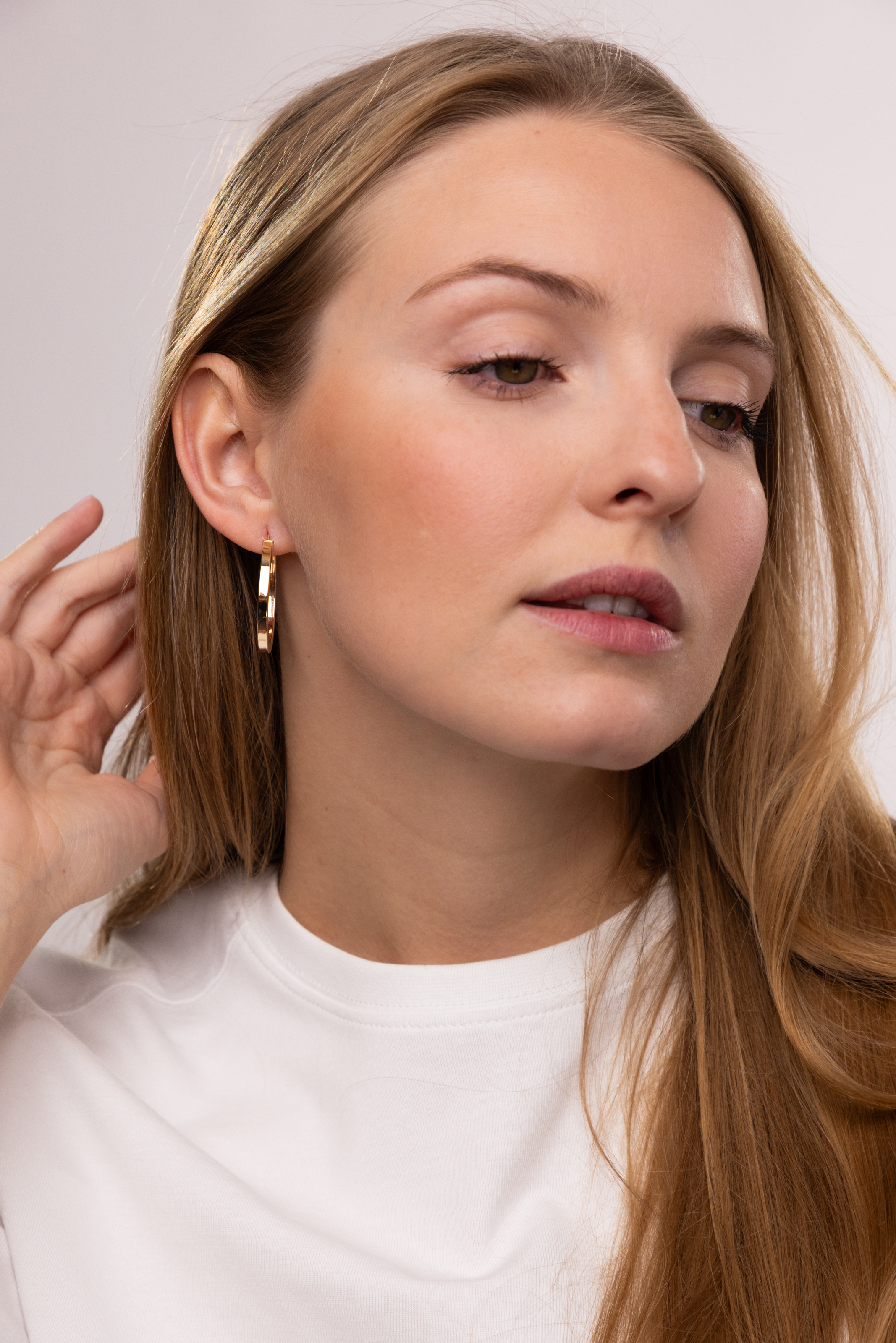 Kolczyki złote koła o średnicy 3 cm, próba 585