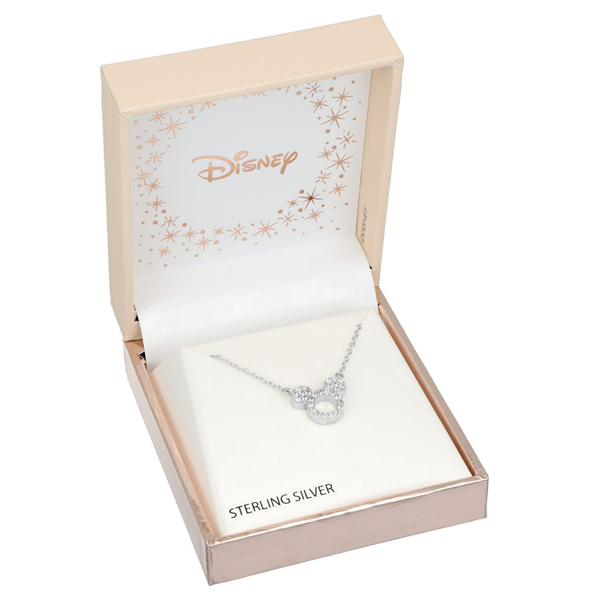 Srebrny naszyjnik z cyrkoniami Myszka Mickey, próba 925