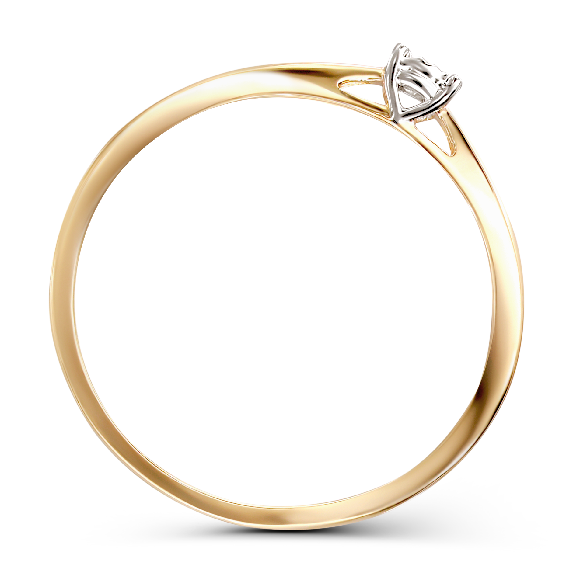 Pierścionek złoty z diamentem naturalnym 0.05 ct, próba 585