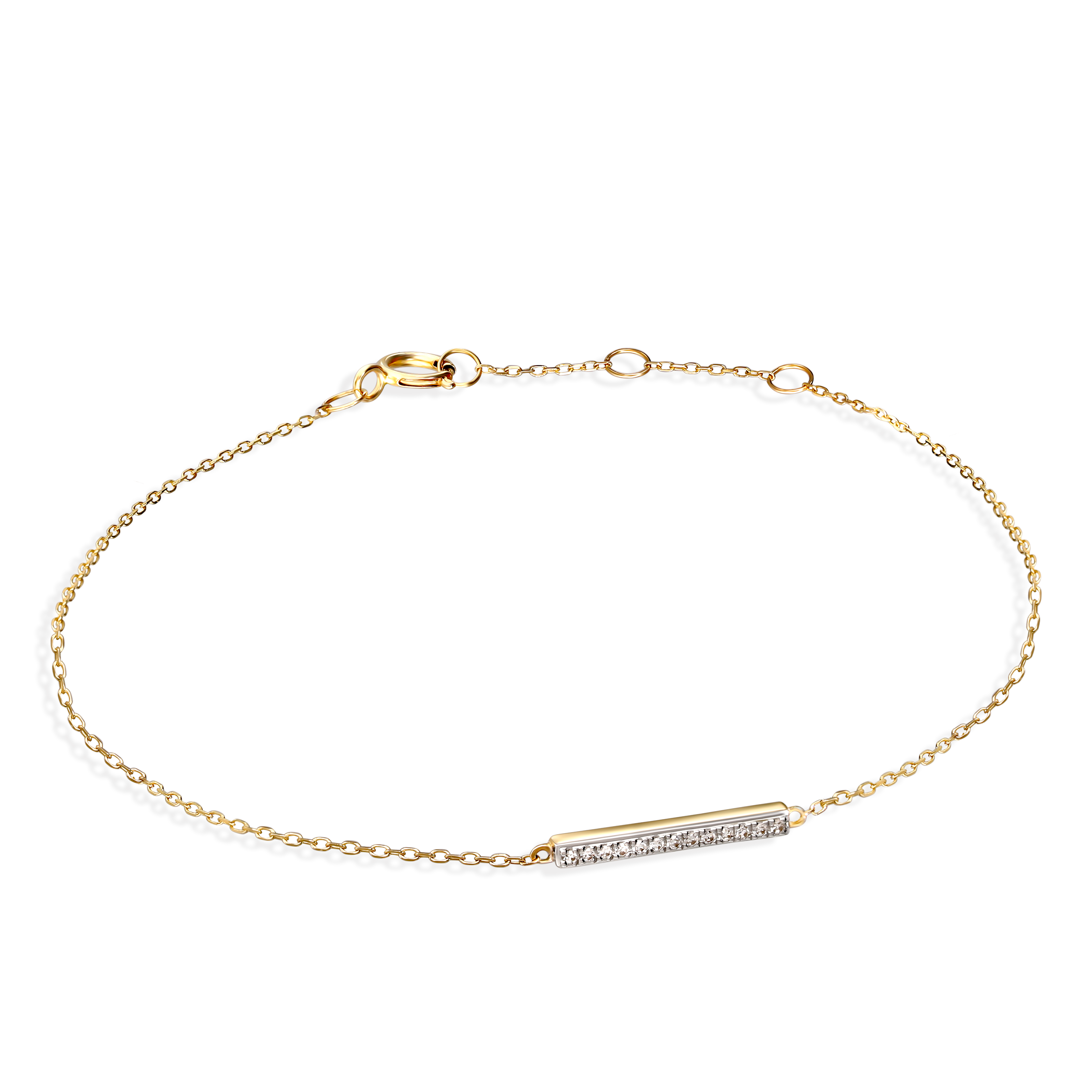 Bransoletka złota z diamentami naturalnymi 0.03 ct, próba 585