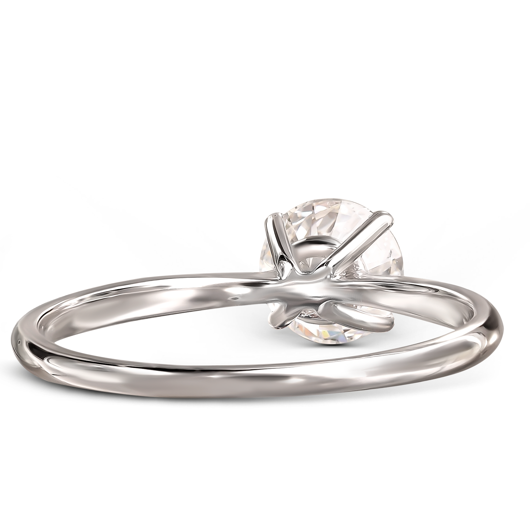 Pierścionek złoty z brylantem IGI 1.01 ct, białe złoto próby 585