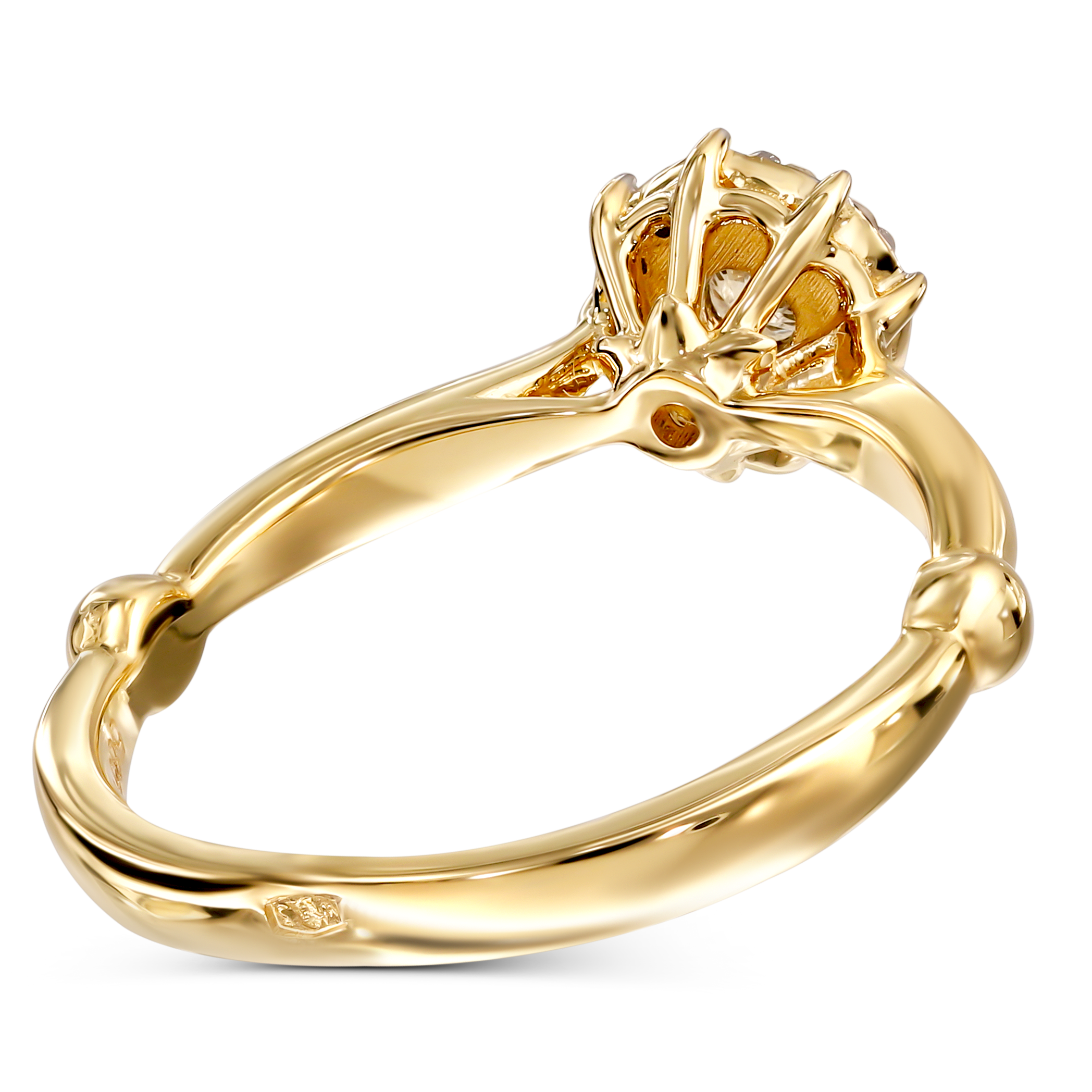 Pierścionek złoty z diamentami naturalnymi 0.27 ct, rozmiar 17, próba 585