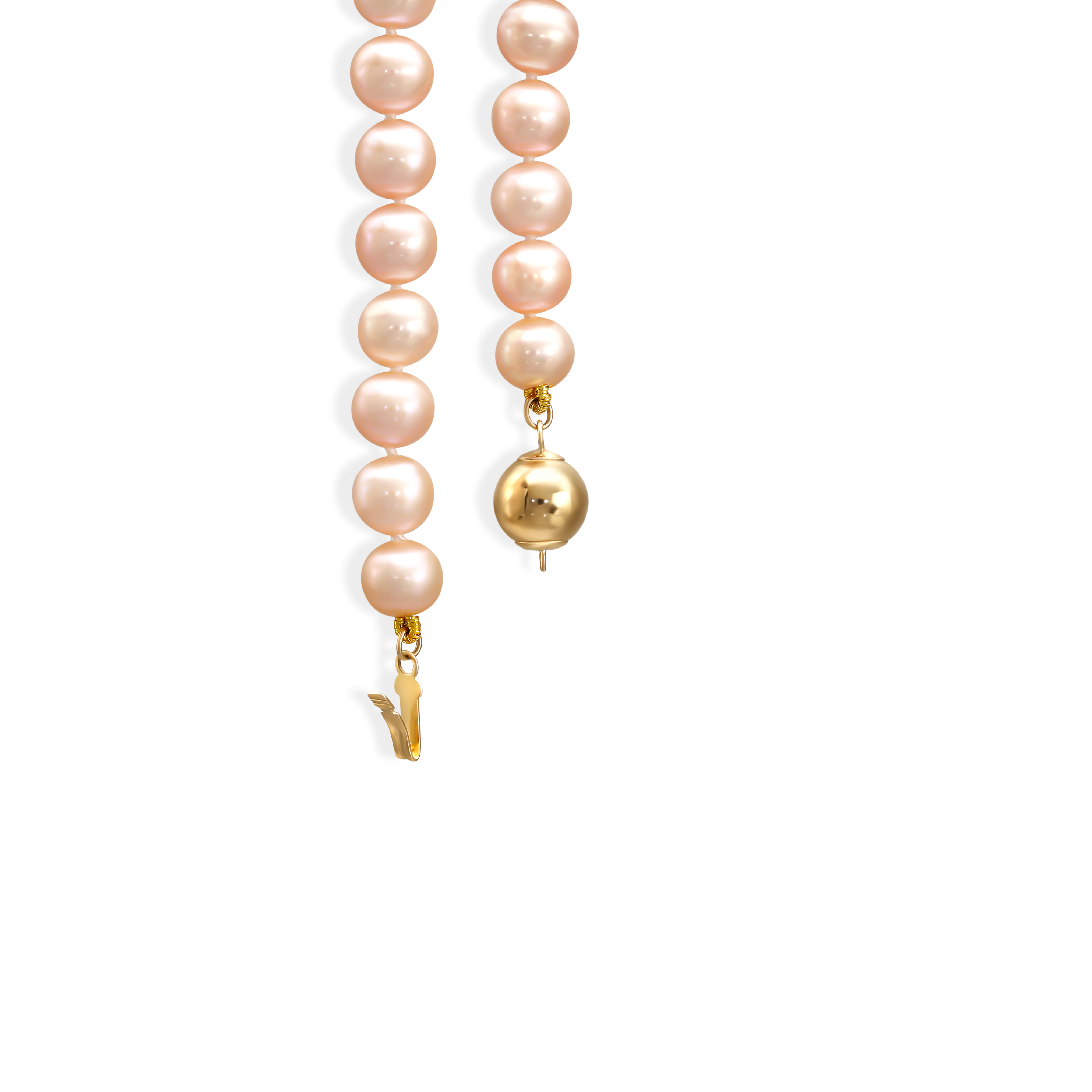 Bransoleta z pereł słodkowodnych ze złotym zapięciem, próba 585