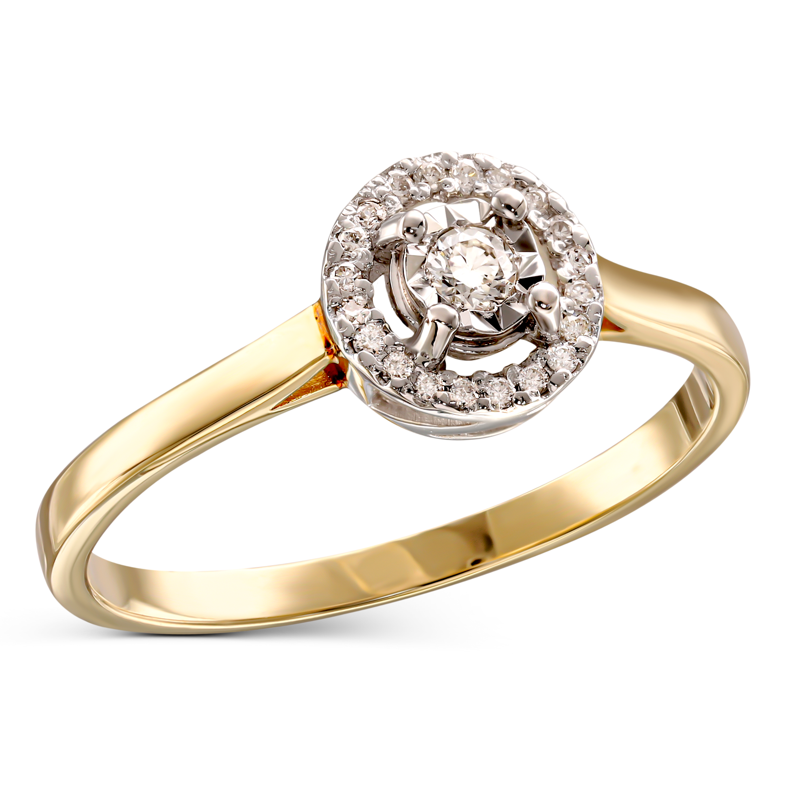 Pierścionek złoty z diamentami naturalnymi 0.33 ct, rozmiar, 13, próba 585