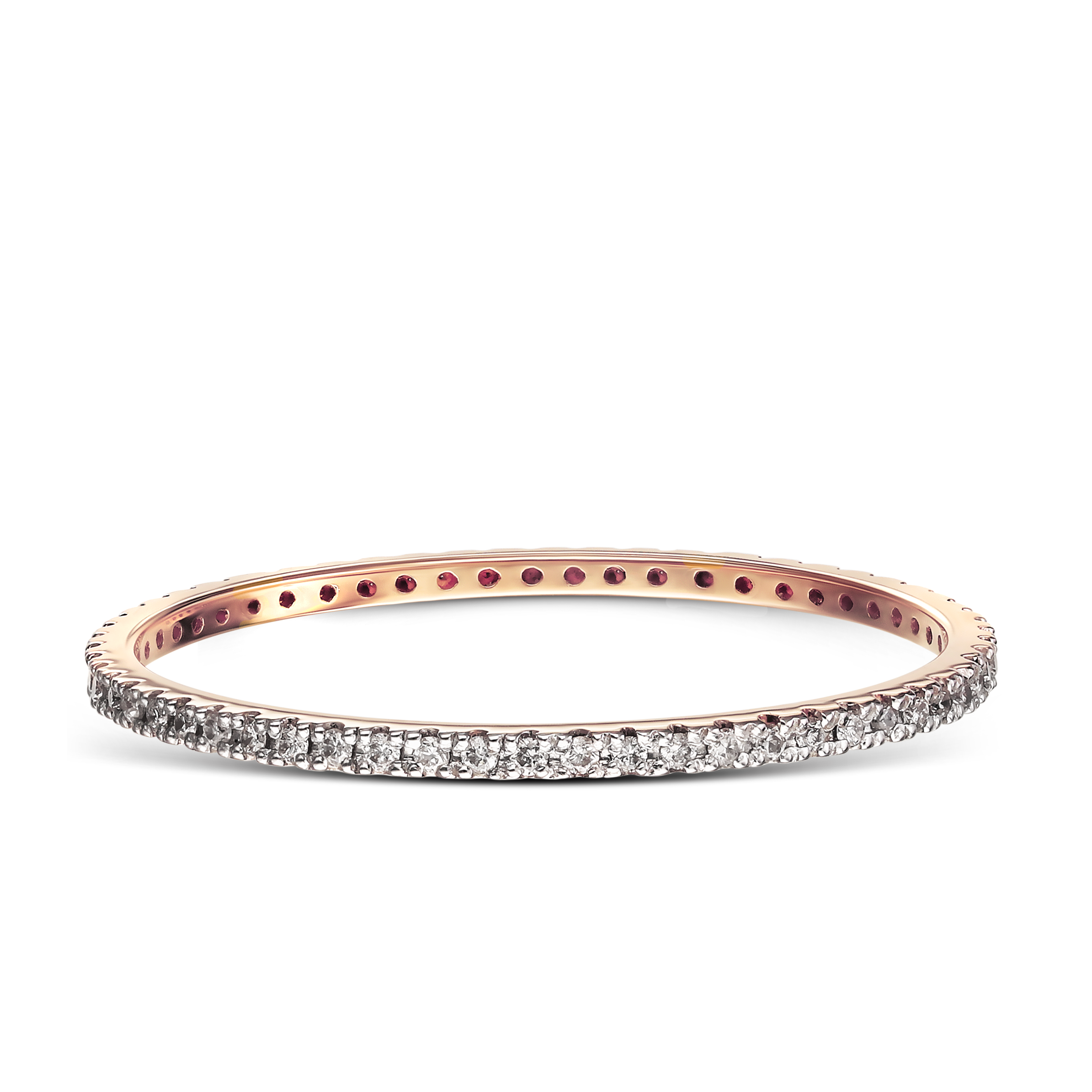 Pierścionek z różowego złota z 57 diamentami naturalnymi 0.17 ct, próba 585