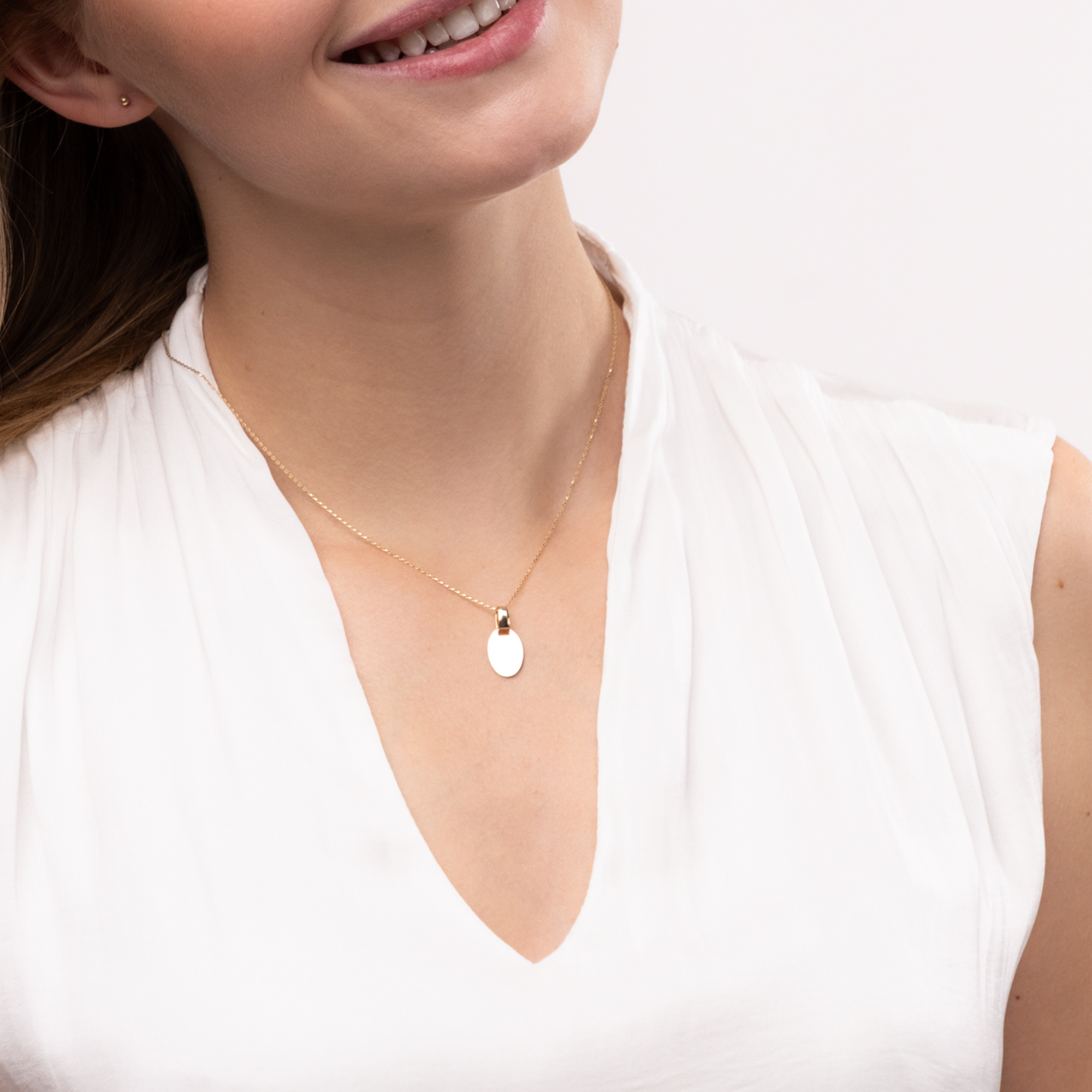 Eliptyczna zawieszka złota pod grawer, próba 585 Eliptyczna zawieszka złota pod grawer, próba 585