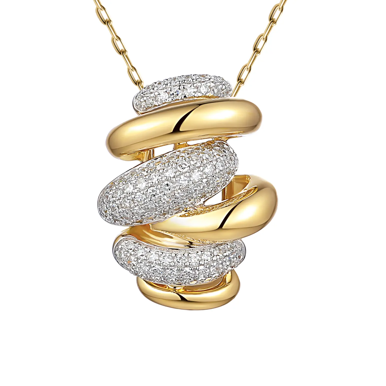 Designerska złota zawieszka z diamentami naturalnymi o masie 0.31 ct, próba 585