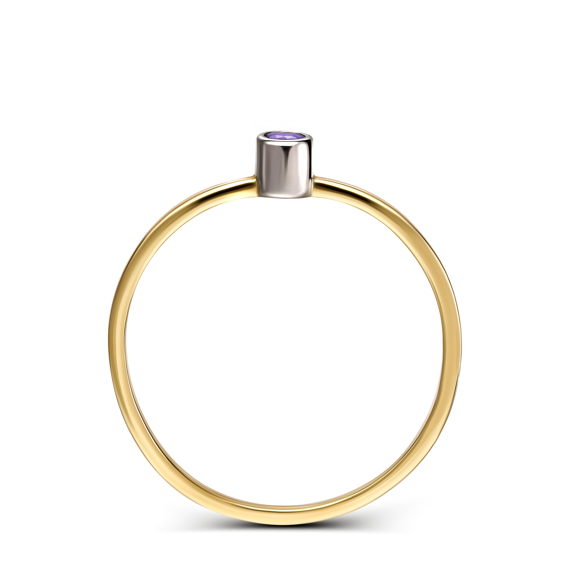 Delikatny złoty pierścionek z tanzanitem naturalnym, rozmiar 15, próba 585