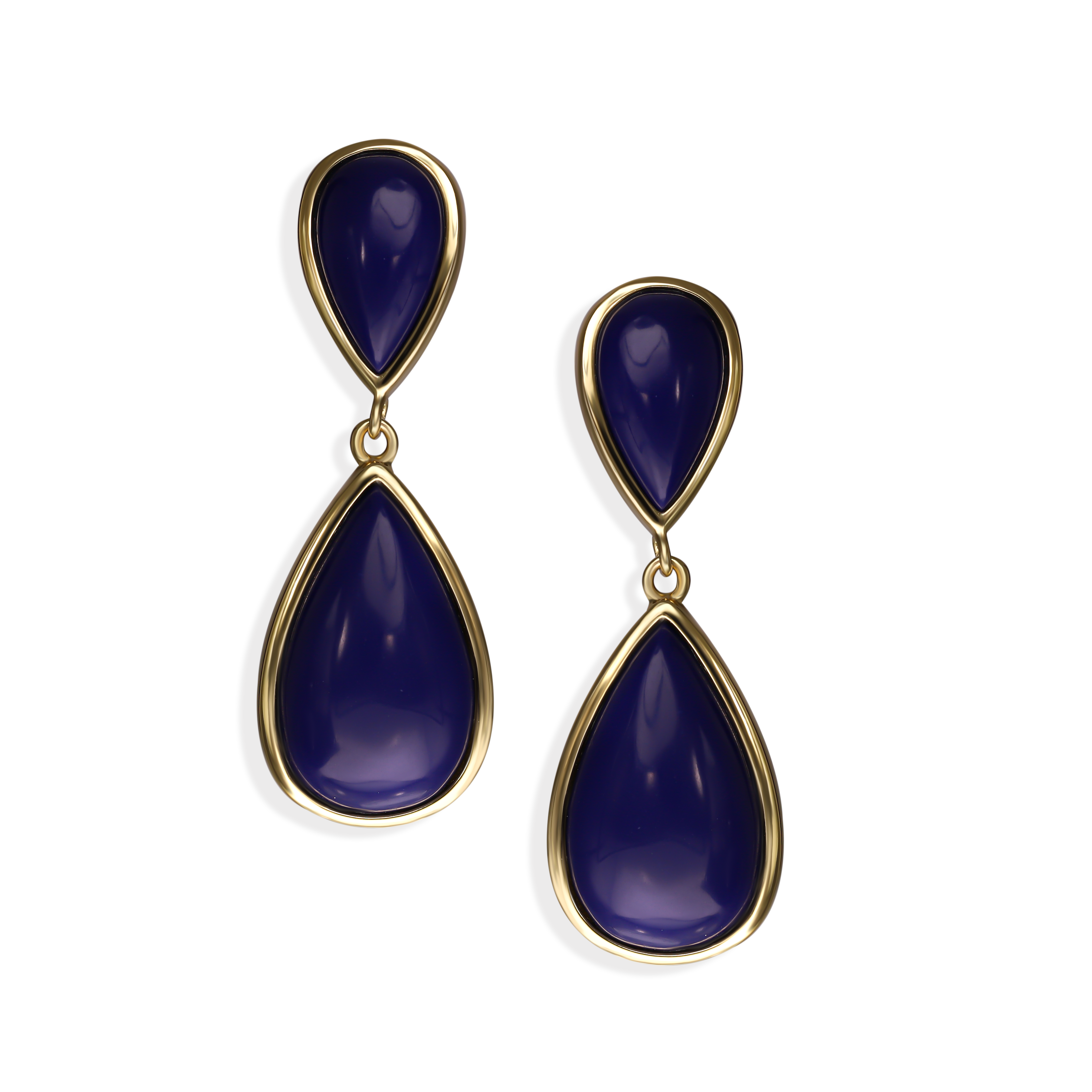 Srebrne kolczyki pozłacane z lapis lazuli, próba 925