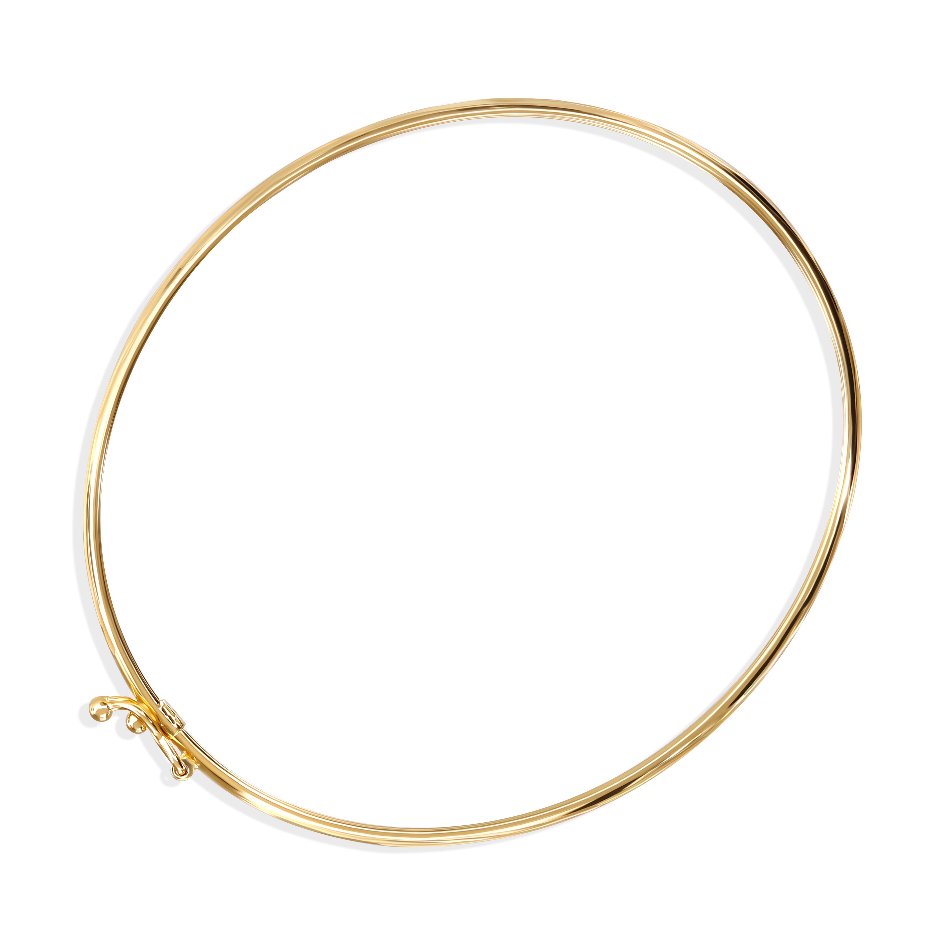 Złota sztywna bransoleta typu bangle ze szlifowaną powierzchnią, próba 585