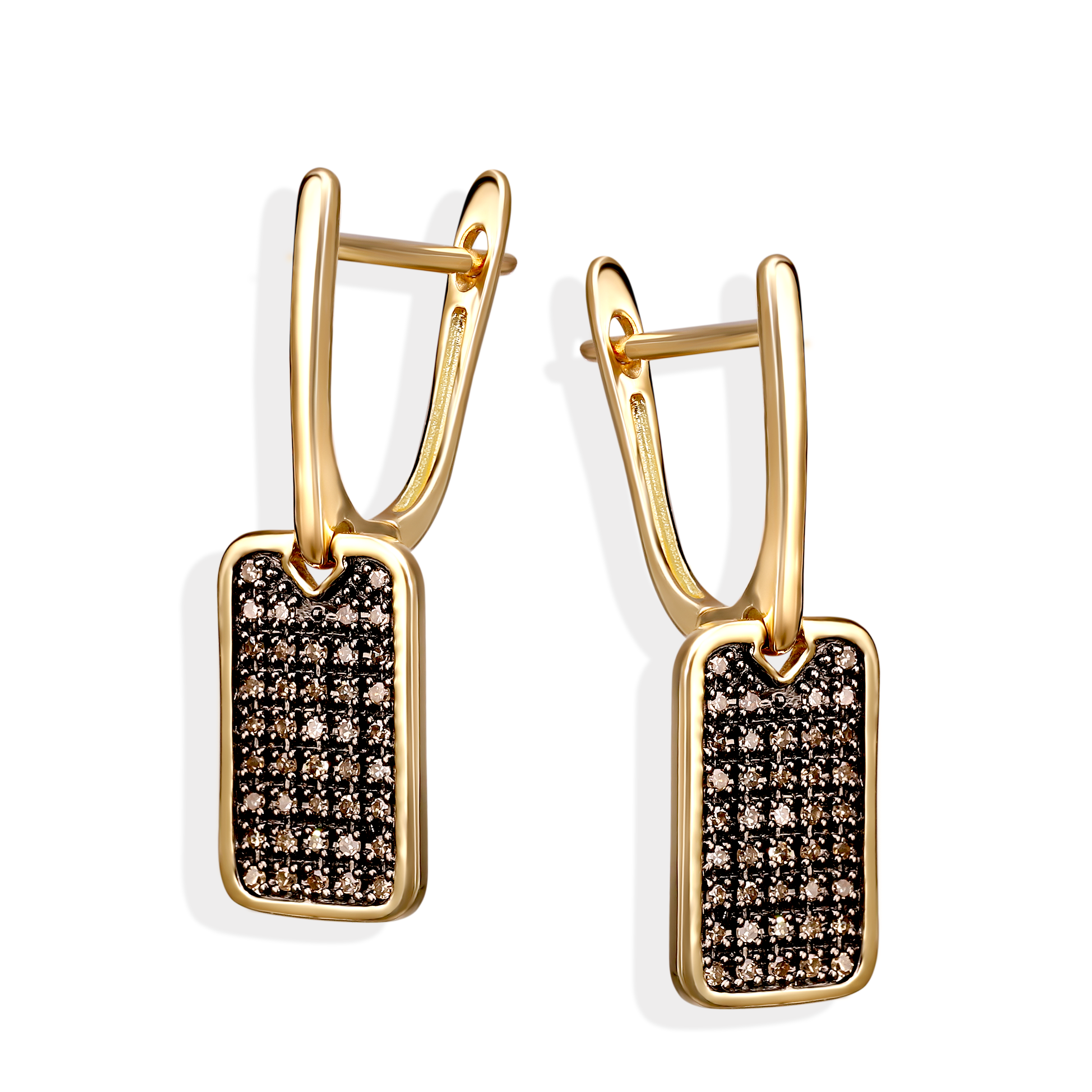Kolczyki złote z diamentami naturalnymi 0.19 ct, próba 585