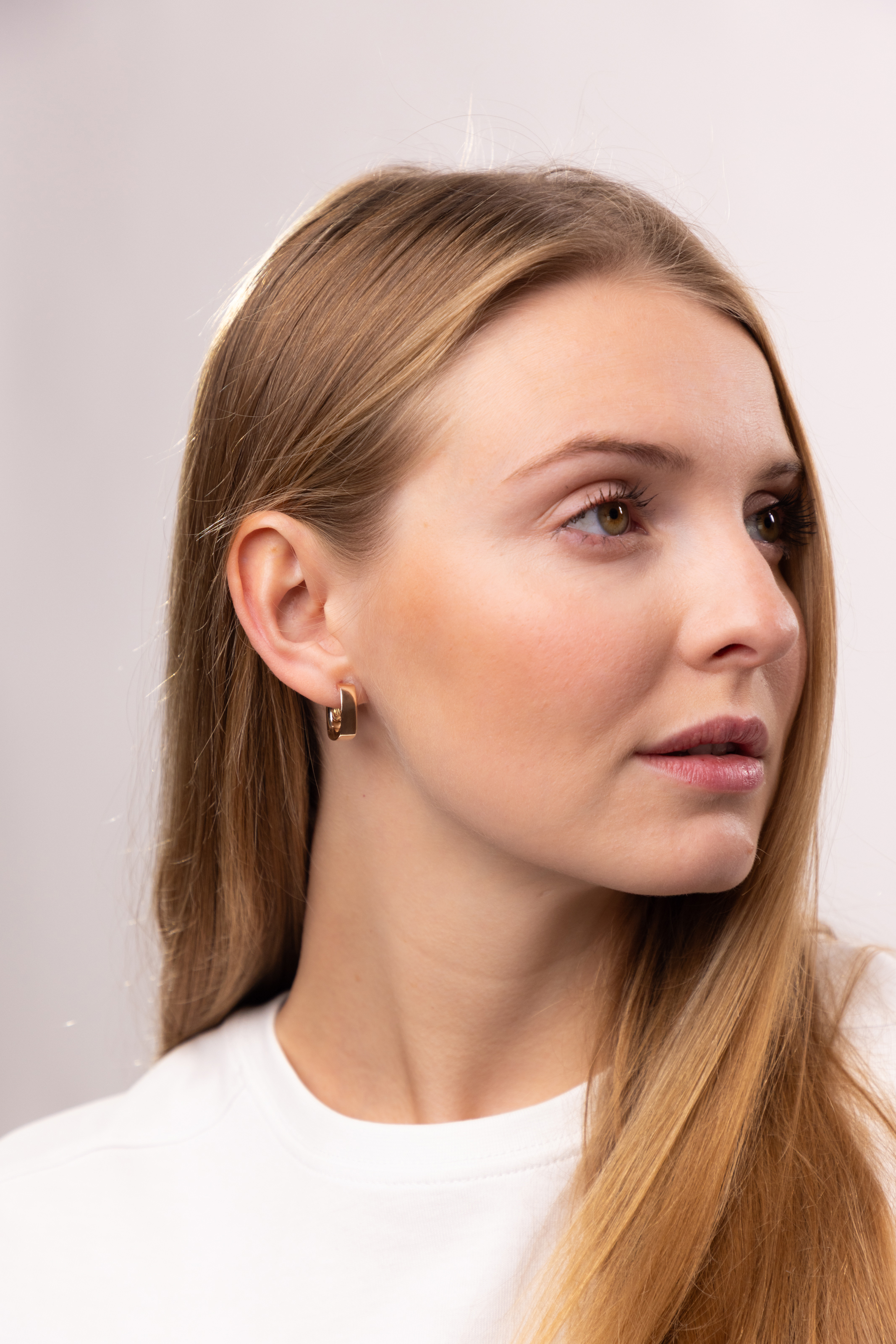 Złote szerokie kolczyki koła, próba 585