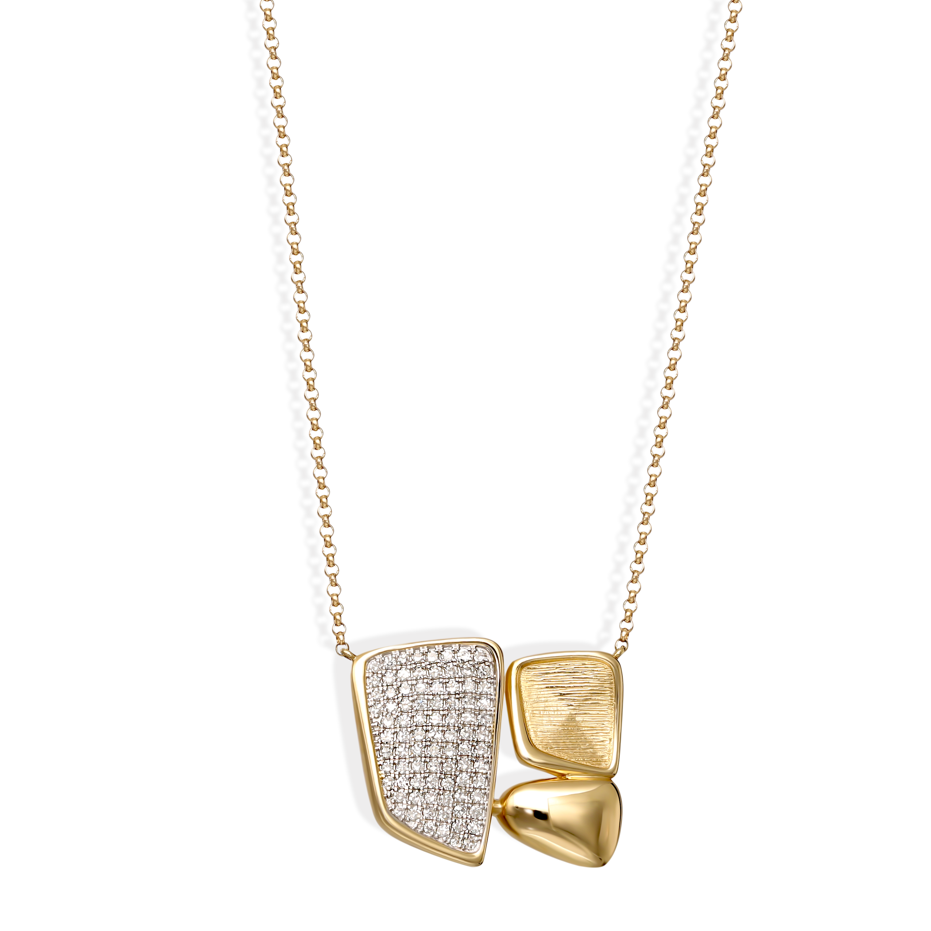 Naszyjnik z ozdobną zawieszką z diamentami naturalnymi 0.33 ct, próba 585