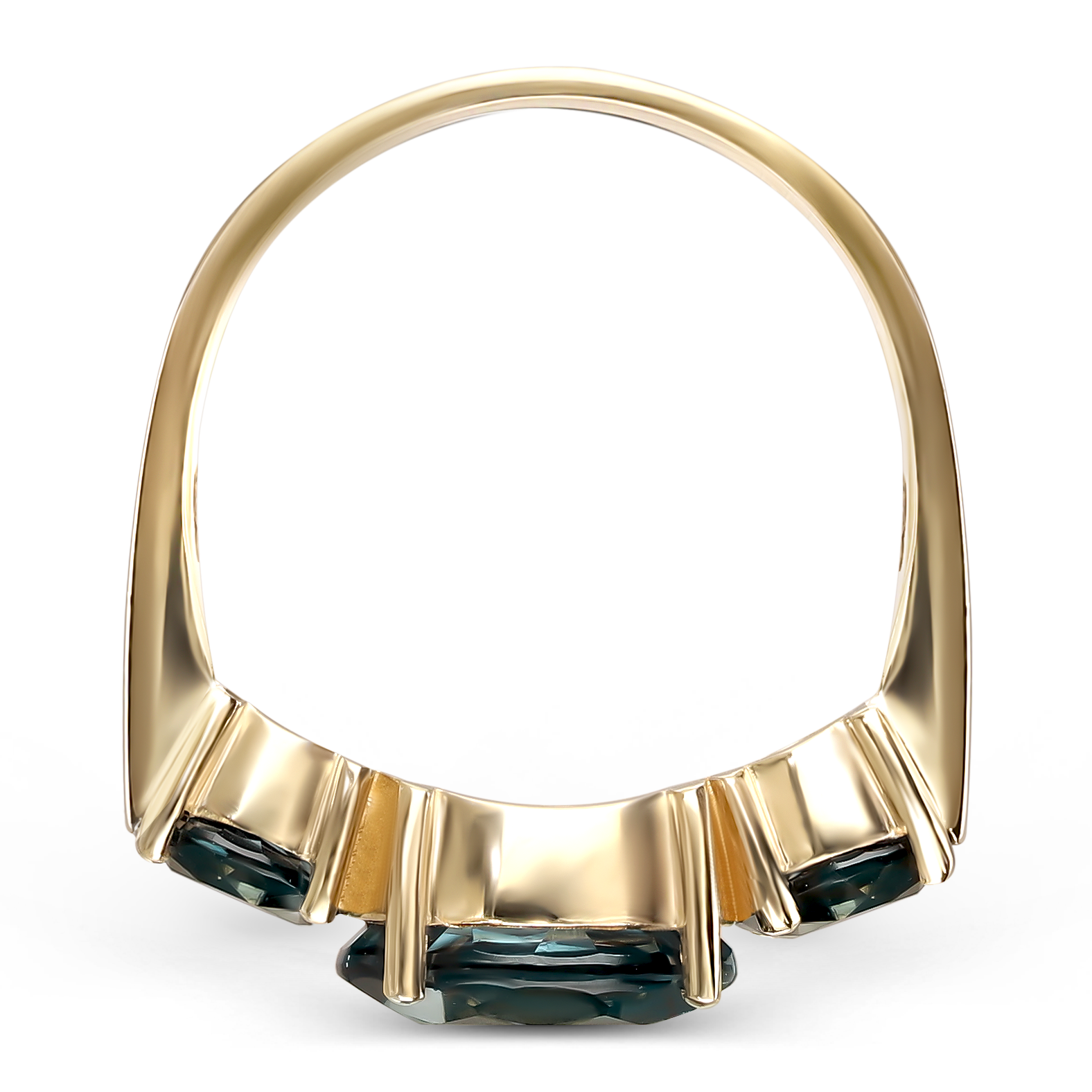 Pierścionek złoty z topazami London Blue 4.88 ct, próba 585