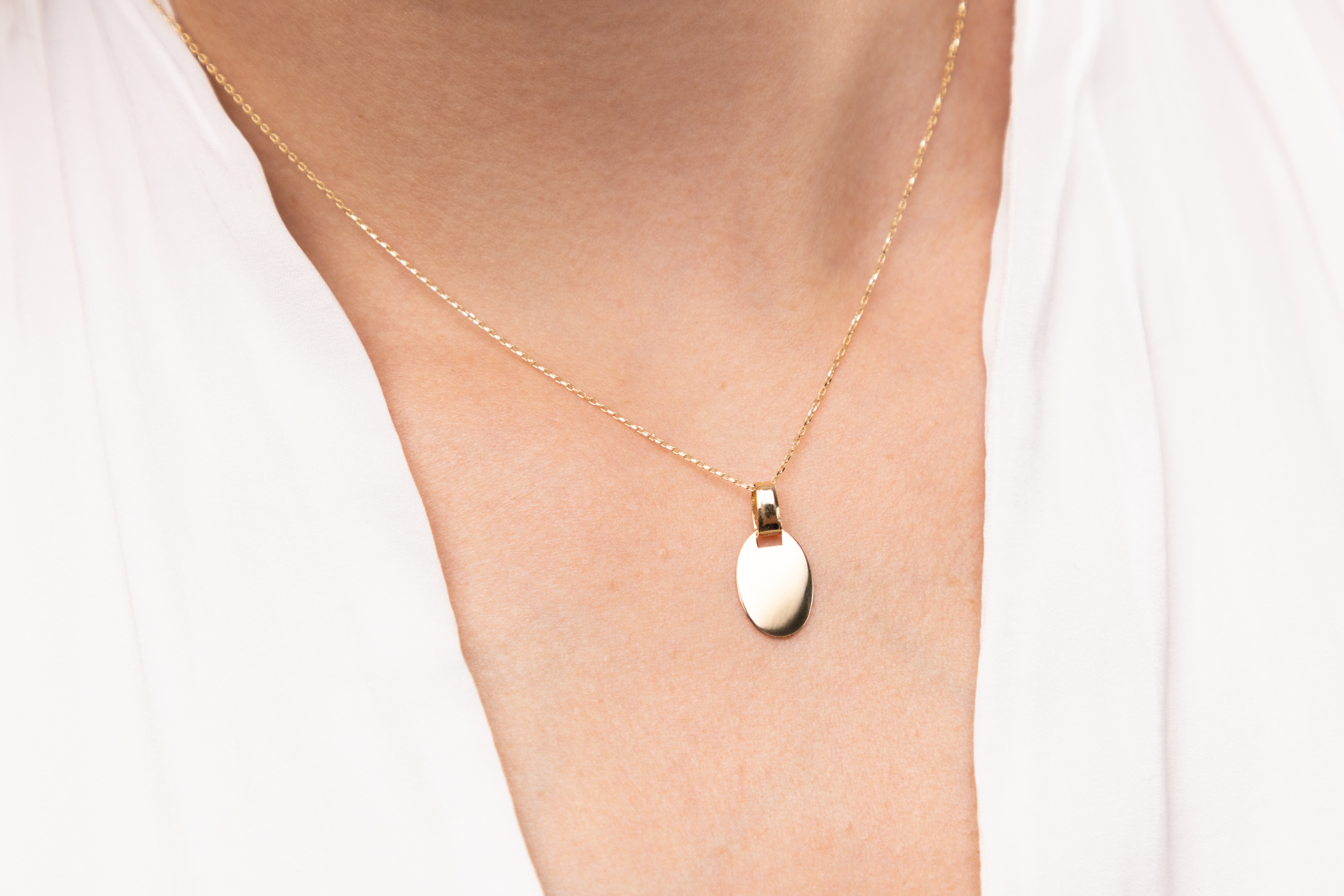 Eliptyczna zawieszka złota pod grawer, próba 585