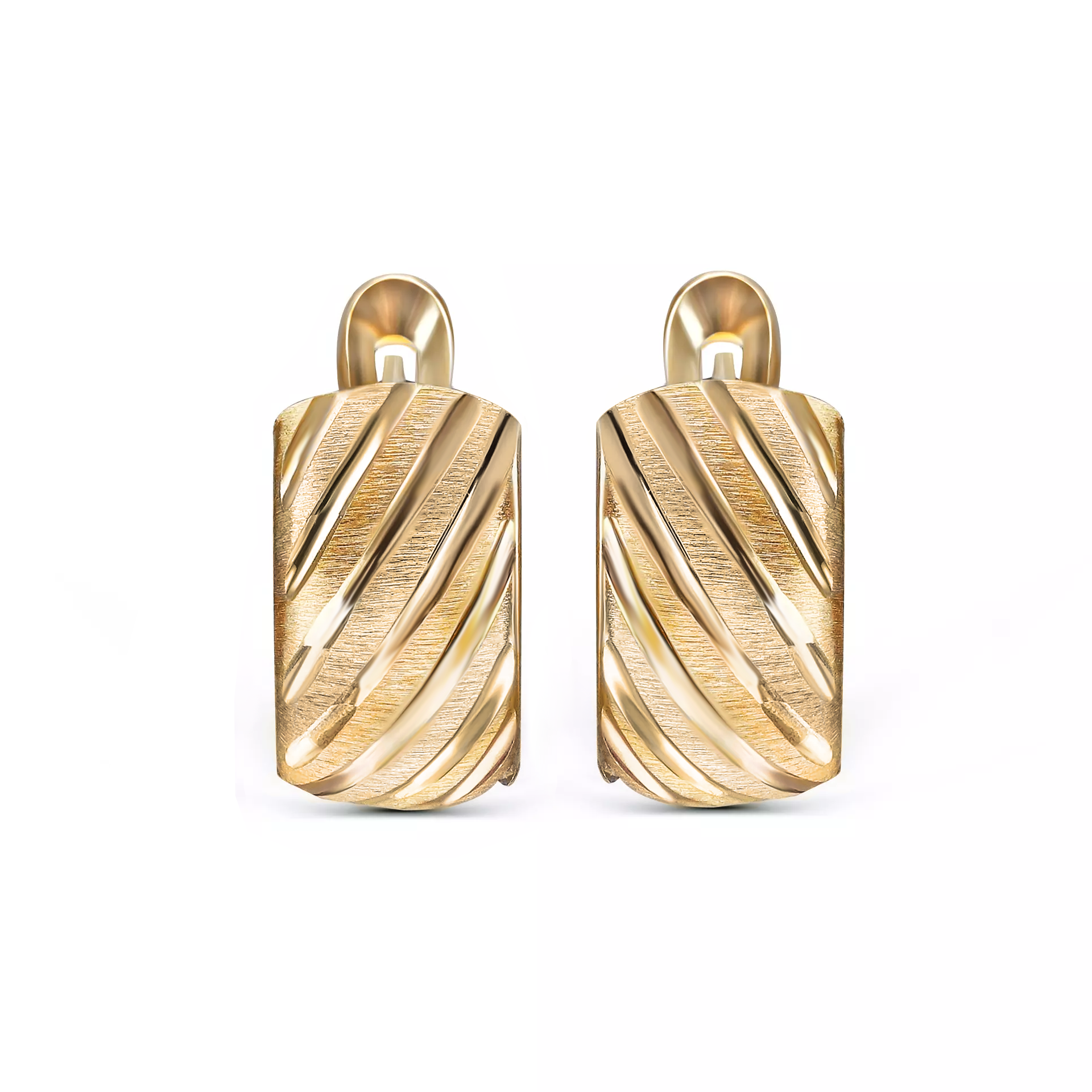 Kolczyki z wielokolorowego złota na angielskim zapięciu, próba 585