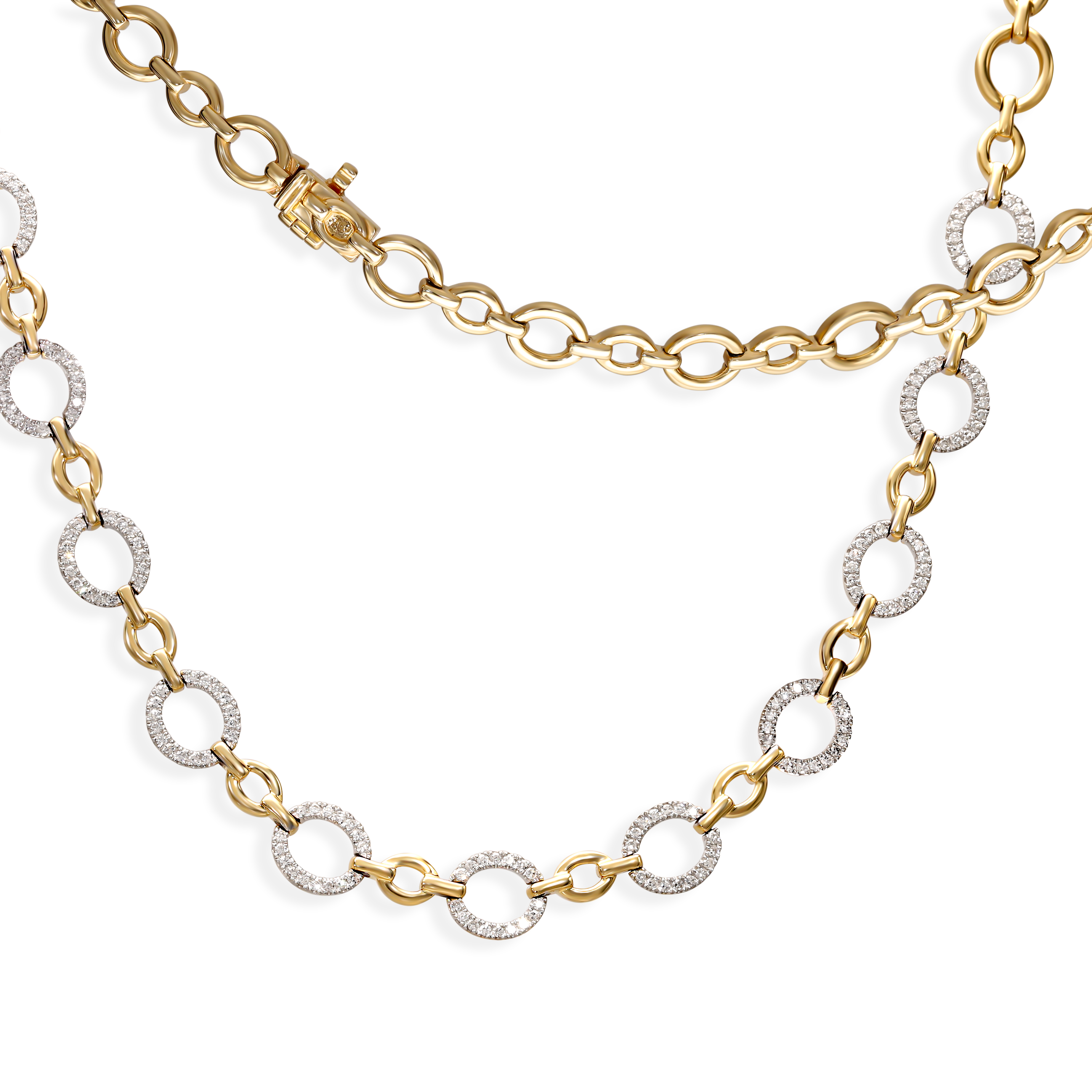 Naszyjnik złoty z diamentami naturalnymi 0.68 ct, próba 585