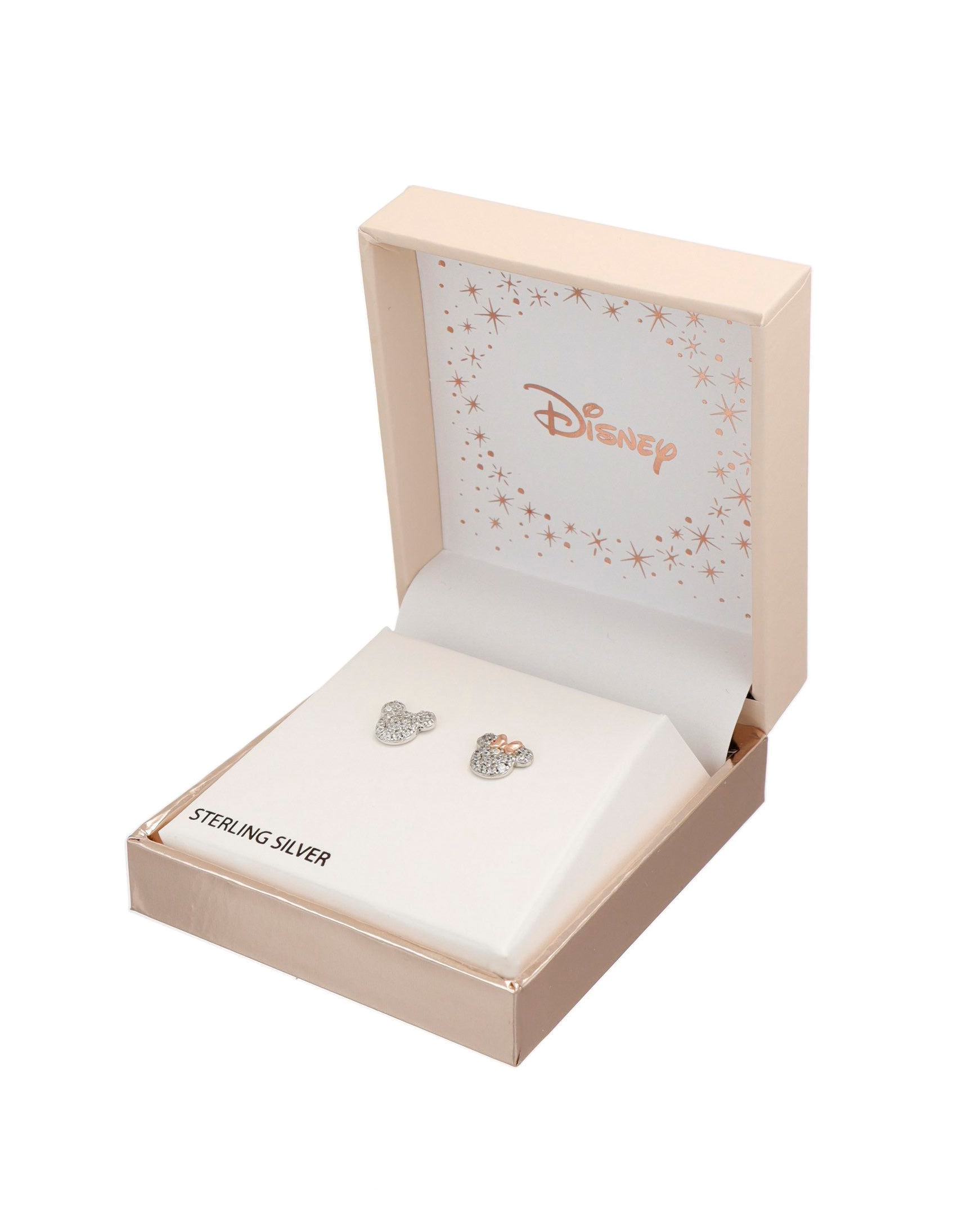 Srebrne kolczyki z cyrkoniami Myszka Mickey i Minnie, próba 925