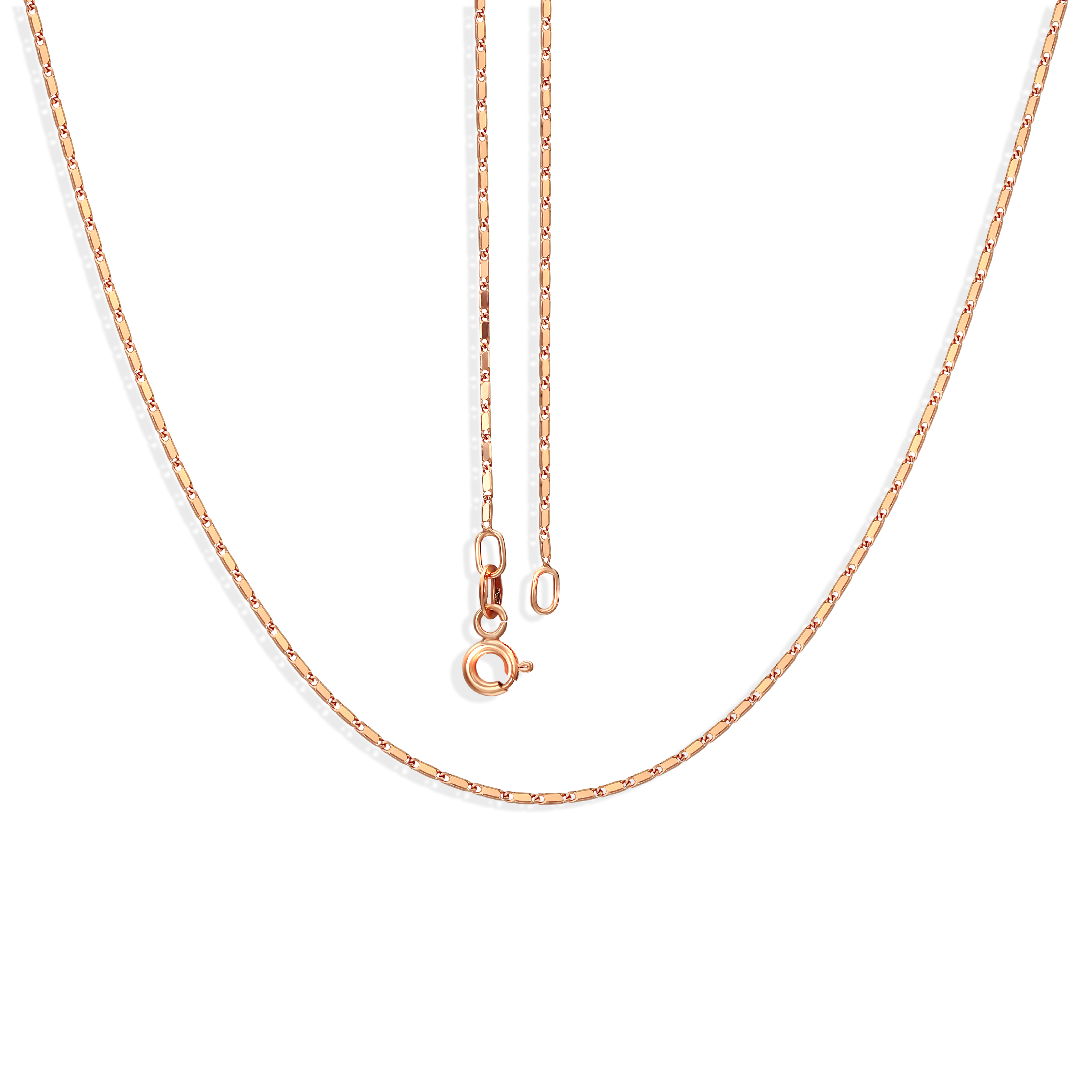 Łańcuszek z różowego złota o fantazyjnym splocie 50 cm, próba 585