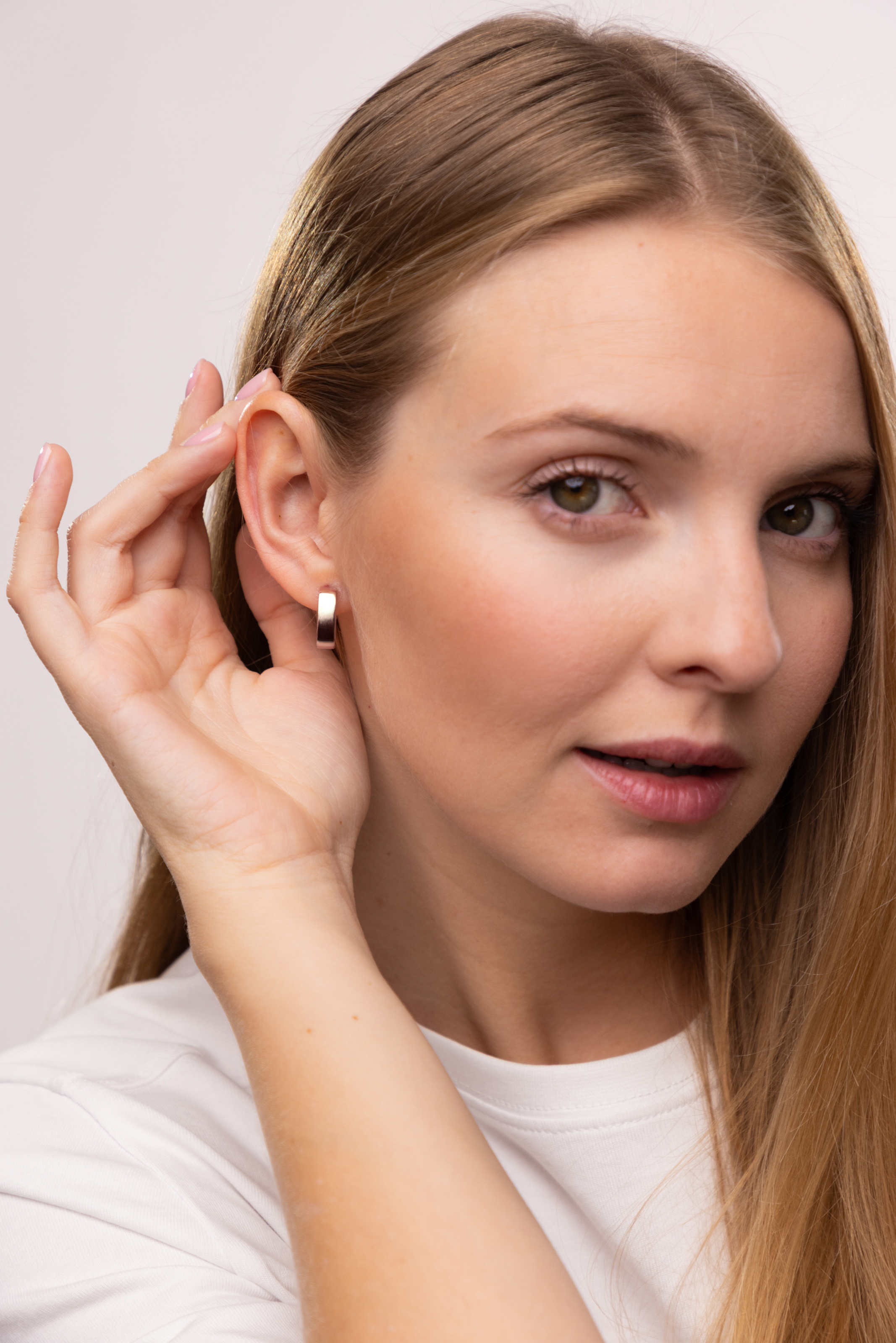 Szerokie kolczyki koła z różowego złota, próba 585