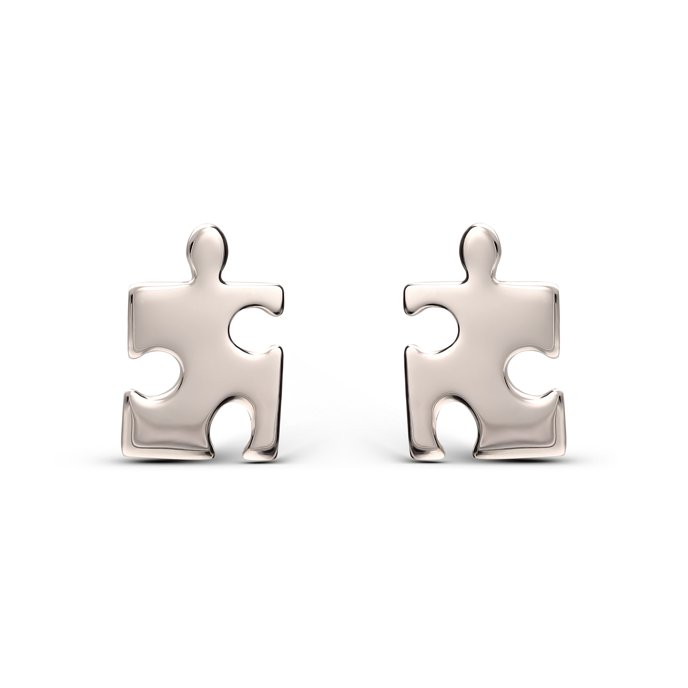 Kolczyki srebrne puzzle na sztyfcie, próba 925