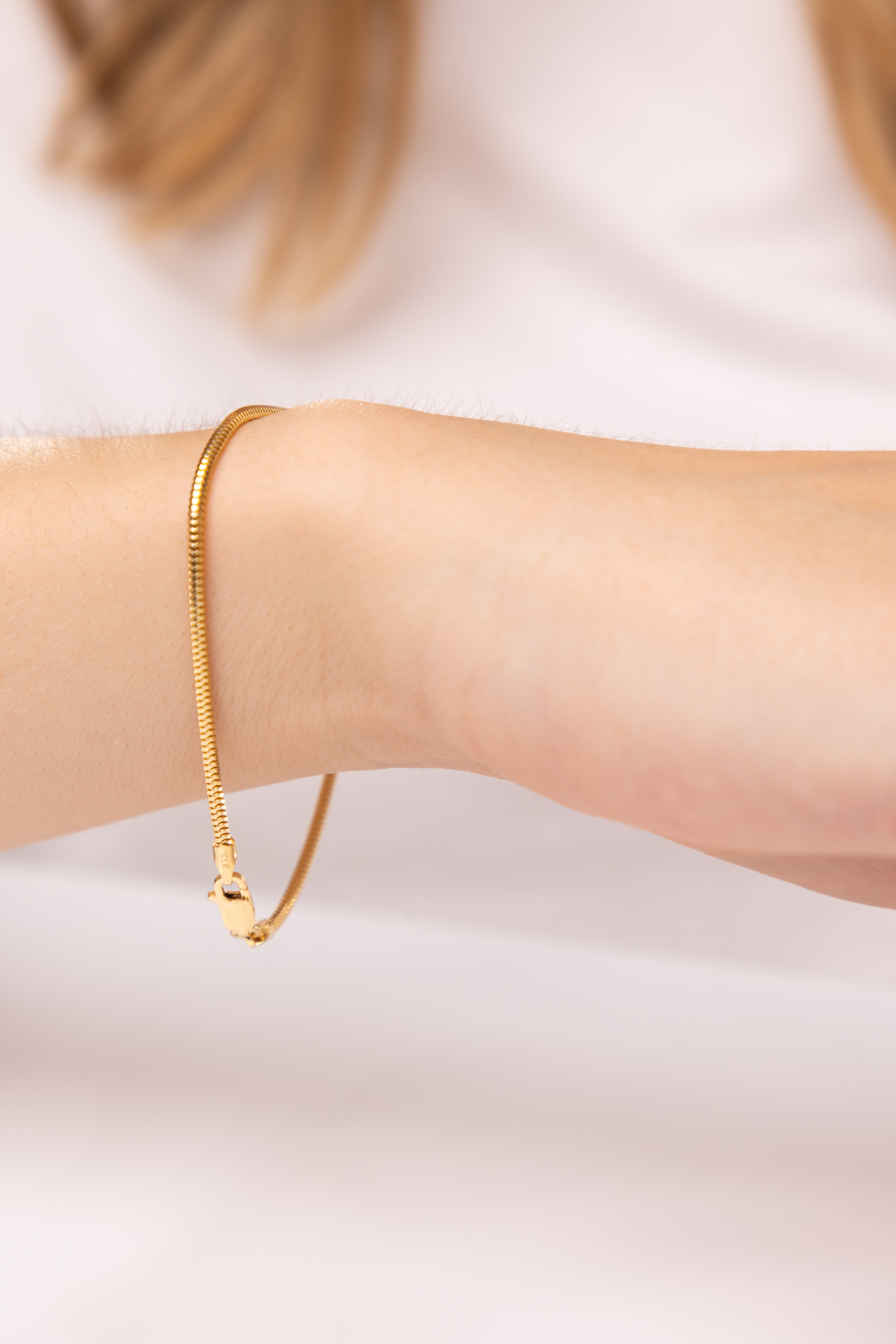 Bransoleta złota damska snake, długość 19 cm, próba 585