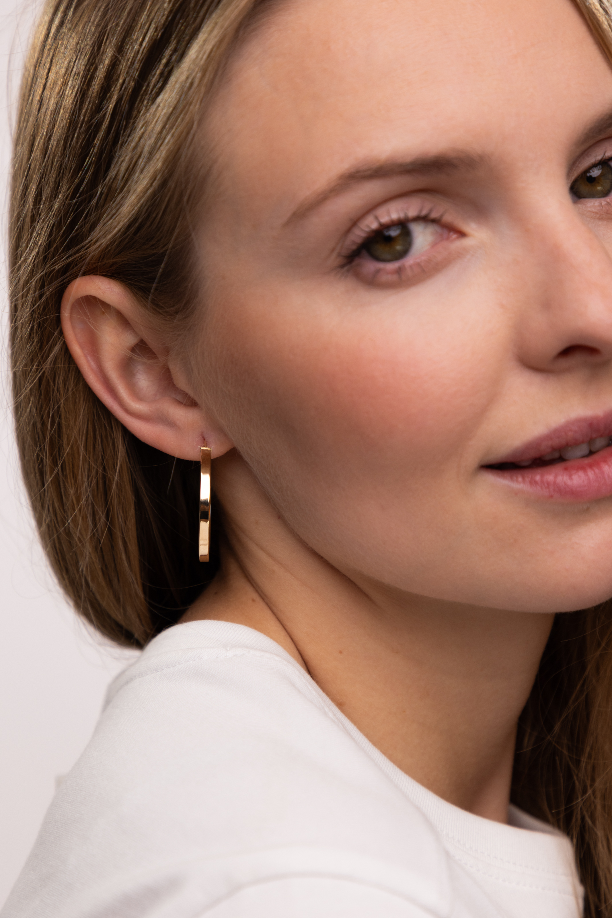 Kolczyki złote koła o średnicy 3 cm, próba 585