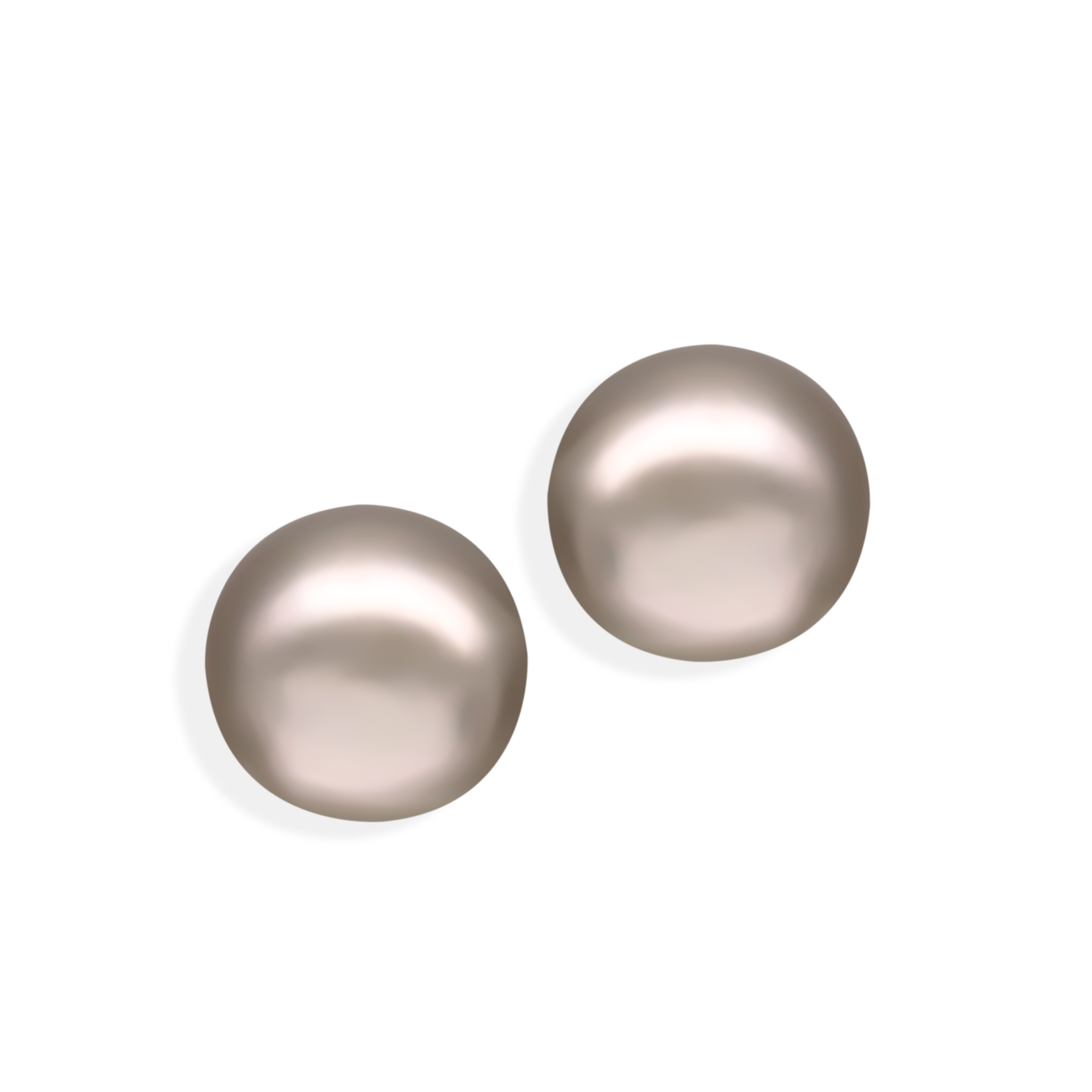 Kolczyki srebrne sztyfty z szarymi perłami słodkowodnymi, próba 925